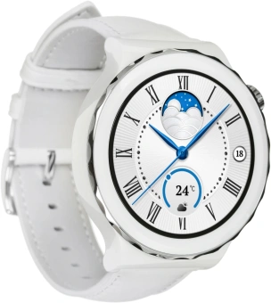 Смарт-часы Huawei Watch GT 3 Pro Frigga-B19V 43мм 1.32" AMOLED корп.белый/серебристый рем.белый разм.брасл.:130-190мм (55028857) - купить недорого с доставкой в интернет-магазине