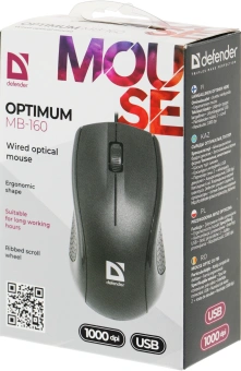 Мышь Defender MB-160 черный оптическая 1000dpi USB для ноутбука 2but (52160) - купить недорого с доставкой в интернет-магазине
