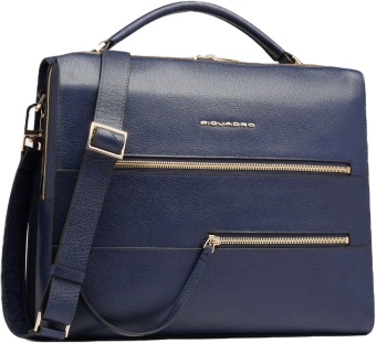 Деловая сумка Piquadro Patricia CA6774W140/BLU с отделением для ноутбука 14" темно-синяя натур.кожа - купить недорого с доставкой в интернет-магазине