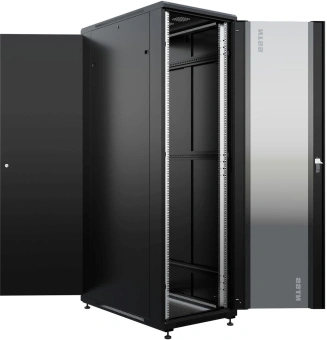 Шкаф серверный NTSS Премиум (NTSS-R42U80100GS-BL) напольный 42U 800x1000мм пер.дв.стекл металл 900кг черный 910мм 160кг 1987мм IP20 сталь - купить недорого с доставкой в интернет-магазине