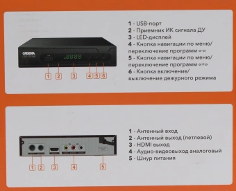 Ресивер DVB-T2 Cadena CDT-2315SB черный - купить недорого с доставкой в интернет-магазине