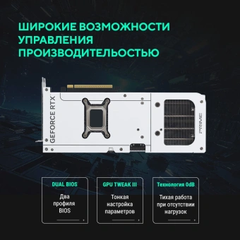 Видеокарта Asus PCI-E 5.0 PRIME-RTX5070-O12G-WHITE NVIDIA GeForce RTX 5070 12Gb 192bit GDDR7 2557/28000 HDMIx1 DPx3 HDCP Ret - купить недорого с доставкой в интернет-магазине
