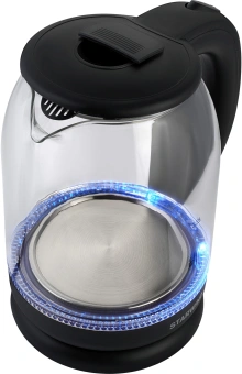 Чайник электрический Starwind SKG1779 1.8л. 1700Вт прозрачный/черный корпус: стекло - купить недорого с доставкой в интернет-магазине