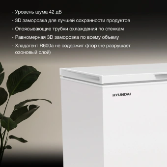 Морозильный ларь Hyundai CH35081 белый 130Вт - купить недорого с доставкой в интернет-магазине