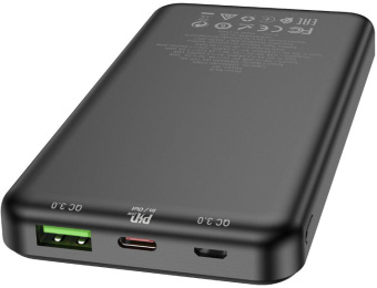 Мобильный аккумулятор Hoco J87 Tacker 10000mAh QC3.0/PD3.0 20W 3A USB-A/USB-C черный - купить недорого с доставкой в интернет-магазине