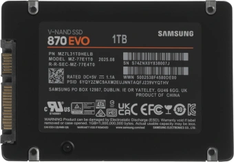 Накопитель SSD Samsung SATA-III 1TB MZ-77E1T0BW 870 EVO 2.5" - купить недорого с доставкой в интернет-магазине