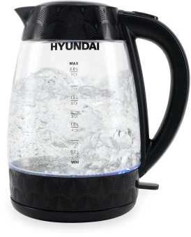 Чайник электрический Hyundai HYK-G4505 2л. 2200Вт черный корпус: стекло/пластик - купить недорого с доставкой в интернет-магазине