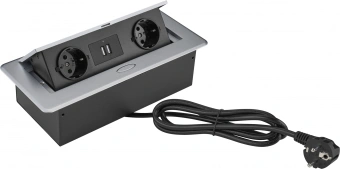 Розетка Cactus CS-SOCKET-EU/USBA-GY для столешницы 26.5x11.8x6.5см серый - купить недорого с доставкой в интернет-магазине