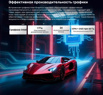 Неттоп Chuwi LarkBox X N150 (0.8) 16Gb SSD512Gb Graphics Windows 11 Pro 2.5xGbitEth+1xGbitEth WiFi BT черный/белый - купить недорого с доставкой в интернет-магазине