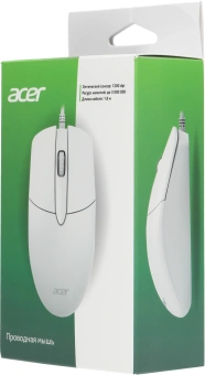 Мышь Acer OMW300 белый оптическая (1200dpi) USB (3but) - купить недорого с доставкой в интернет-магазине