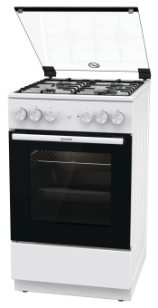 Плита Комбинированная Gorenje GK5A21WH белый/черный (стеклянная крышка) реш.сталь - купить недорого с доставкой в интернет-магазине