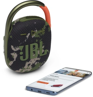 Колонка порт. JBL Clip 4 камуфляж 5W 1.0 BT 15м 500mAh (JBLCLIP4SQUAD) - купить недорого с доставкой в интернет-магазине