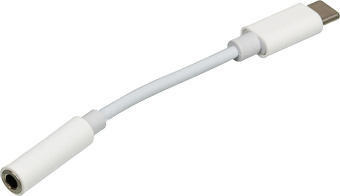 Переходник Jack 3.5 (f)-USB Type-C (m) 0.05м белый - купить недорого с доставкой в интернет-магазине