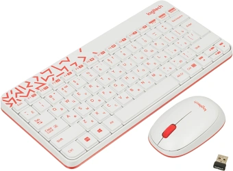 Клавиатура + мышь Logitech MK240 клав:белый/красный мышь:белый/красный USB беспроводная slim Multimedia (920-008160) - купить недорого с доставкой в интернет-магазине