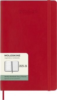 Еженедельник Moleskine ACADEMIC SOFT WKNT Large 130х210мм датир.18мес 208стр. мягкая обложка красный - купить недорого с доставкой в интернет-магазине