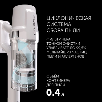Пылесос Polaris PVCS 4050 CyclonicPRO 500Вт белый - купить недорого с доставкой в интернет-магазине