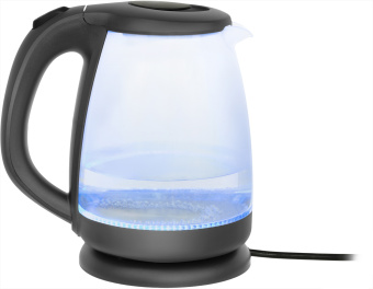 Чайник электрический Hyundai HYK-G1003 1.7л. 2200Вт серый корпус: стекло/пластик - купить недорого с доставкой в интернет-магазине