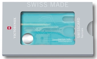 Швейцарская карта Victorinox SwissCard Nailcare (0.7240.T21) бирюзовый полупрозрачный коробка подарочная - купить недорого с доставкой в интернет-магазине