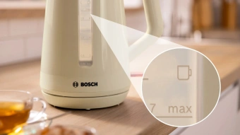 Чайник электрический Bosch TWK1M127 1.7л. 2400Вт бежевый корпус: пластик - купить недорого с доставкой в интернет-магазине