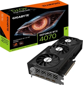 Видеокарта Gigabyte PCI-E 4.0 GV-N4070WF3OCV2-12GD NVIDIA GeForce RTX 4070 12Gb 192bit GDDR6 2490/20000 HDMIx1 DPx3 HDCP Ret - цена, купить или заказать с доставкой в интернет-магазине Видеокарта Gigabyte PCI-E 4.0 GV-N4070WF3OCV2-12GD NVIDIA GeForce RTX 4070 12Gb 192bit GDDR6 2490/20000 HDMIx1 DPx3 HDCP Ret - купить недорого с доставкой в интернет-магазине