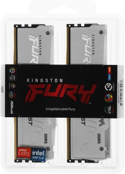 Память DDR5 2x32GB 6000MHz Kingston KF560C30BWEAK2-64 Fury Beast RGB RTL Gaming PC5-48000 CL30 DIMM 288-pin 1.4В kit single rank с радиатором Ret - купить недорого с доставкой в интернет-магазине