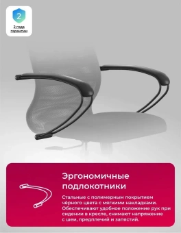Кресло Метта SU-B-10 черный сиденье черный сетка с подголов. крестов. металл хром - купить недорого с доставкой в интернет-магазине