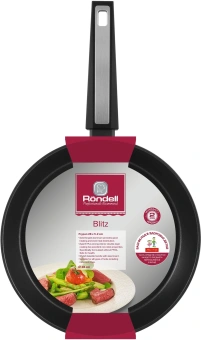 Сковорода Rondell Blitz RDA-1914 круглая 28см покрытие: Xylan Plus ручка несъемная (без крышки) черный - купить недорого с доставкой в интернет-магазине
