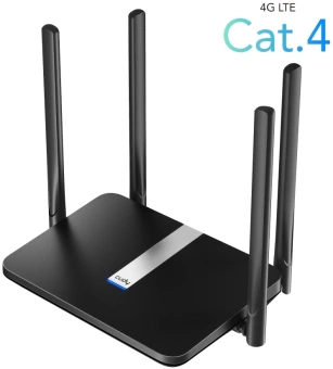 Роутер беспроводной Cudy LT500 AC1200 10/100BASE-TX/4G cat.4 черный - купить недорого с доставкой в интернет-магазине