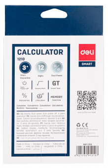 Калькулятор настольный Deli E1210 темно-серый 12-разр. - купить недорого с доставкой в интернет-магазине