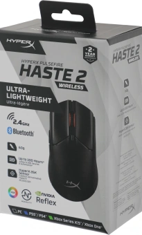 Мышь HyperX Haste 2 черный оптическая 26000dpi беспров. BT/Radio USB 5but (6N0B0AA) - купить недорого с доставкой в интернет-магазине