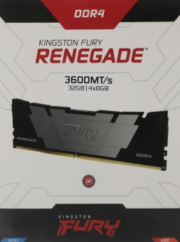 Память DDR4 4x8GB 3600MHz Kingston KF436C16RB2K4/32 Fury Renegade Black RTL Gaming PC4-28800 CL16 DIMM 288-pin 1.35В kit single rank с радиатором Ret - купить недорого с доставкой в интернет-магазине