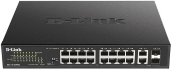 Коммутатор D-Link DES-1018MPV2/A 16x100Мбит/с 2x1Гбит/с 2xКомбо(1000BASE-T/SFP) 16PoE+ 247W неуправляемый - купить недорого с доставкой в интернет-магазине