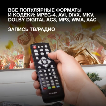Ресивер DVB-T2 Hyundai H-DVB440 черный - купить недорого с доставкой в интернет-магазине