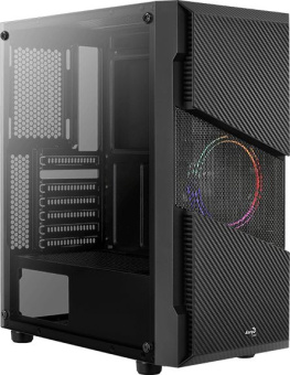 Корпус Aerocool Menace Saturn FRGB-G-BK-v1 черный без БП ATX 7x120mm 2x140mm 2xUSB3.0 audio bott PSU - купить недорого с доставкой в интернет-магазине