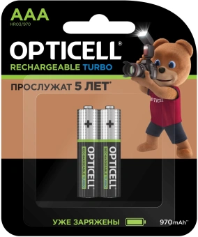 Аккумулятор Opticell Turbo 6080003 AAA NiMH 970mAh (2шт) блистер - купить недорого с доставкой в интернет-магазине