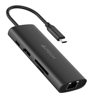 Разветвитель USB-C A4Tech DST-80C 2порт. серый - купить недорого с доставкой в интернет-магазине