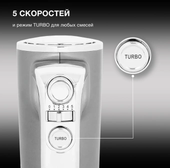 Миксер ручной Hyundai HYM-H5691 600Вт серебристый - купить недорого с доставкой в интернет-магазине