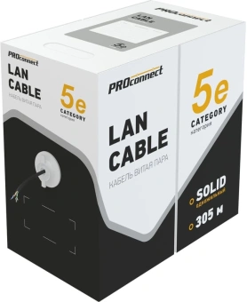 Кабель информационный PROconnect 01-0146-3 кат.5E FTP 4 пары 24AWG PE внешний 305м черный - купить недорого с доставкой в интернет-магазине