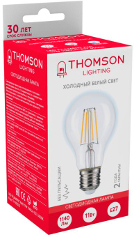 Лампа филам. Thomson Filament TH-B2332 11Вт цок.:E27 груша 220B св.свеч.бел.хол. A60 (упак.:1шт) - купить недорого с доставкой в интернет-магазине