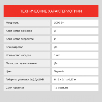 Фен Starwind SHP6103 2000Вт черный - купить недорого с доставкой в интернет-магазине