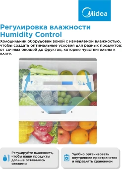 Холодильник Midea MDRE368FGE01 2-хкамерн. белый инвертер - купить недорого с доставкой в интернет-магазине