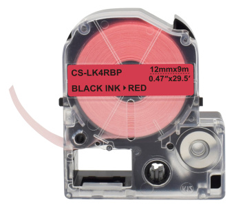 Картридж ленточный Cactus CS-LK4RBP LK-4RBP черный на красном 12x9 для Epson LW300/LW400/LW700/LW600P/LW1000P/K400/Z700/Z900 - купить недорого с доставкой в интернет-магазине