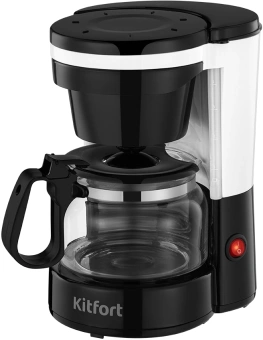 Кофеварка капельная Kitfort КТ-7486 550Вт черный/белый - купить недорого с доставкой в интернет-магазине