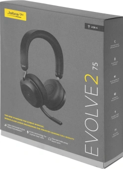 Наушники с микрофоном Jabra Evolve2 75, Link380a MS Stereo Black черный накладные BT/Radio оголовье (27599-999-999) - купить недорого с доставкой в интернет-магазине