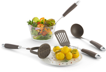 Лопатка для вторых блюд Rondell Mocco RD-1381 коричневый/стальной упак.:картонная подложка - купить недорого с доставкой в интернет-магазине