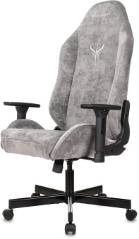 Кресло игровое Knight N1 Fabric серый Light-19 с подголов. крестов. металл - купить недорого с доставкой в интернет-магазине
