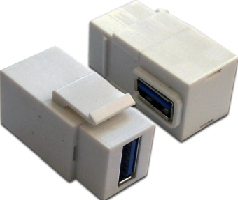 Адаптер проходной Lanmaster LAN-OK-USB30-AA/V-WH белый - купить недорого с доставкой в интернет-магазине
