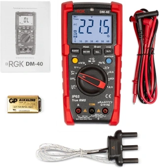 Мультиметр RGK DM-40 цифровой красный/черный (776431) - купить недорого с доставкой в интернет-магазине