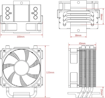 Устройство охлаждения(кулер) ID-Cooling SE-903-XT Basic Soc-AM5/AM4/1151/1200/1700 4-pin 14-26dB Al+Cu 130W 650gr Ret - купить недорого с доставкой в интернет-магазине