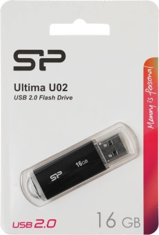 Флеш Диск Silicon Power 16GB Ultima U02 SP016GBUF2U02V1K USB2.0 черный - купить недорого с доставкой в интернет-магазине